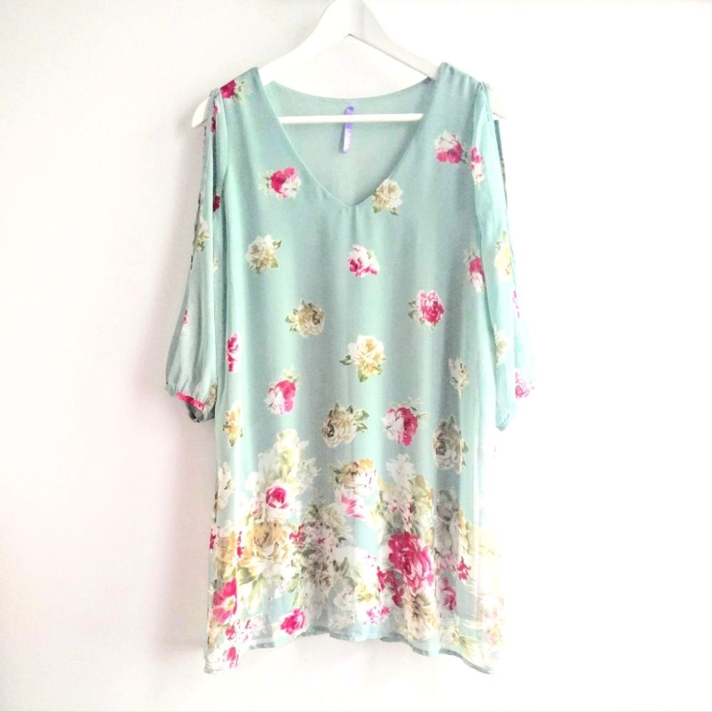 Lulu's Shifting Dears Sage Dress Size M